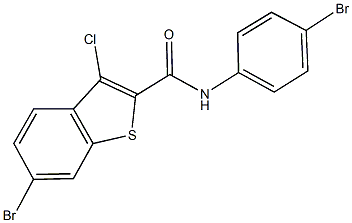 6-bromo-N-(4-bromophenyl)-3-chloro-1-benzothiophene-2-carboxamide 结构式