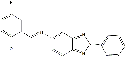 4-bromo-2-{[(2-phenyl-2H-1,2,3-benzotriazol-5-yl)imino]methyl}phenol 结构式