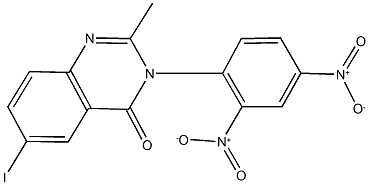 3-{2,4-bisnitrophenyl}-6-iodo-2-methyl-4(3H)-quinazolinone 结构式