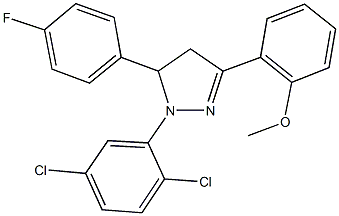 1-(2,5-dichlorophenyl)-5-(4-fluorophenyl)-3-(2-methoxyphenyl)-4,5-dihydro-1H-pyrazole 结构式