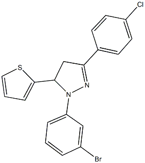 1-(3-bromophenyl)-3-(4-chlorophenyl)-5-(2-thienyl)-4,5-dihydro-1H-pyrazole 结构式