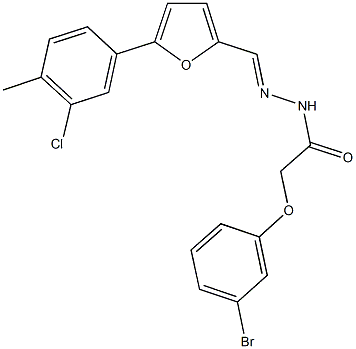 2-(3-bromophenoxy)-N'-{[5-(3-chloro-4-methylphenyl)-2-furyl]methylene}acetohydrazide 结构式