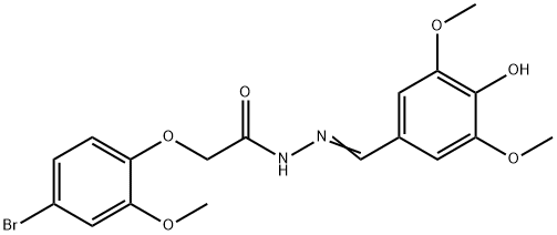2-(4-bromo-2-methoxyphenoxy)-N'-(4-hydroxy-3,5-dimethoxybenzylidene)acetohydrazide 结构式