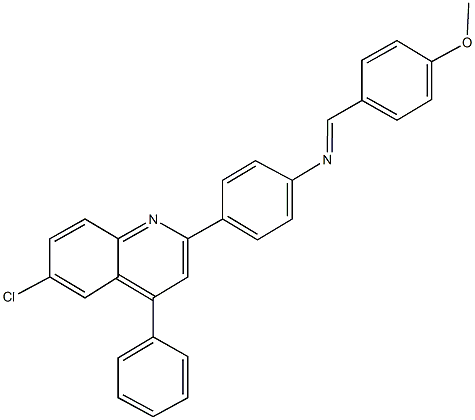 N-[4-(6-chloro-4-phenyl-2-quinolinyl)phenyl]-N-(4-methoxybenzylidene)amine 结构式