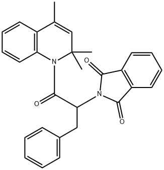 2-[1-benzyl-2-oxo-2-(2,2,4-trimethyl-1(2H)-quinolinyl)ethyl]-1H-isoindole-1,3(2H)-dione 结构式