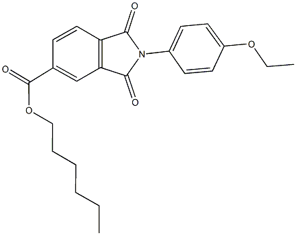 hexyl 2-(4-ethoxyphenyl)-1,3-dioxo-5-isoindolinecarboxylate 结构式