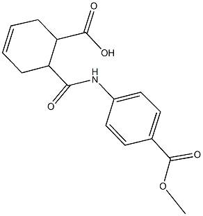 6-{[4-(methoxycarbonyl)anilino]carbonyl}-3-cyclohexene-1-carboxylic acid 结构式