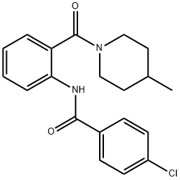 4-chloro-N-{2-[(4-methyl-1-piperidinyl)carbonyl]phenyl}benzamide 结构式