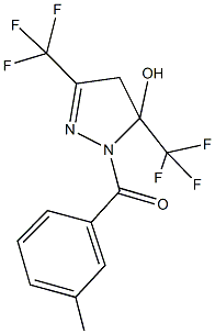 1-(3-methylbenzoyl)-3,5-bis(trifluoromethyl)-4,5-dihydro-1H-pyrazol-5-ol 结构式