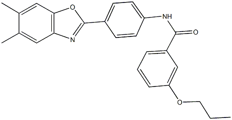 N-[4-(5,6-dimethyl-1,3-benzoxazol-2-yl)phenyl]-3-propoxybenzamide 结构式