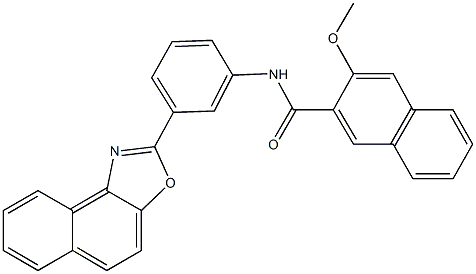 3-methoxy-N-(3-naphtho[1,2-d][1,3]oxazol-2-ylphenyl)-2-naphthamide 结构式