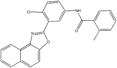 N-(4-chloro-3-naphtho[1,2-d][1,3]oxazol-2-ylphenyl)-2-methylbenzamide 结构式