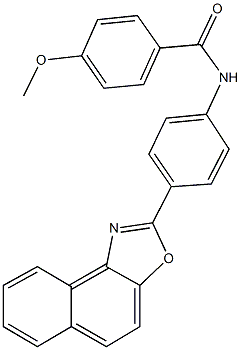 4-methoxy-N-(4-naphtho[1,2-d][1,3]oxazol-2-ylphenyl)benzamide 结构式