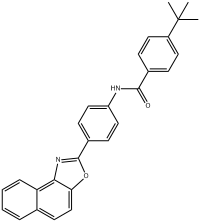 4-tert-butyl-N-(4-naphtho[1,2-d][1,3]oxazol-2-ylphenyl)benzamide 结构式