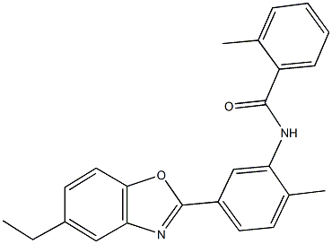 N-[5-(5-ethyl-1,3-benzoxazol-2-yl)-2-methylphenyl]-2-methylbenzamide 结构式