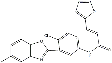 N-[4-chloro-3-(5,7-dimethyl-1,3-benzoxazol-2-yl)phenyl]-3-(2-furyl)acrylamide 结构式