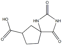 2,4-dioxo-1,3-diazaspiro[4.4]nonane-7-carboxylic acid 结构式