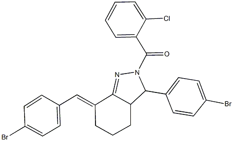 7-(4-bromobenzylidene)-3-(4-bromophenyl)-2-(2-chlorobenzoyl)-3,3a,4,5,6,7-hexahydro-2H-indazole 结构式