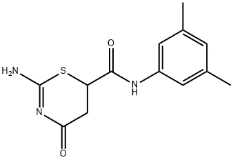 2-amino-N-(3,5-dimethylphenyl)-4-oxo-5,6-dihydro-4H-1,3-thiazine-6-carboxamide 结构式