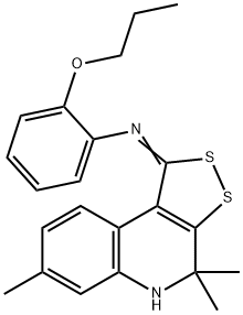 N-(2-propoxyphenyl)-N-(4,4,7-trimethyl-4,5-dihydro-1H-[1,2]dithiolo[3,4-c]quinolin-1-ylidene)amine 结构式