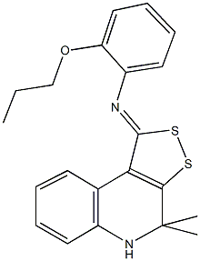 N-(4,4-dimethyl-4,5-dihydro-1H-[1,2]dithiolo[3,4-c]quinolin-1-ylidene)-N-(2-propoxyphenyl)amine 结构式
