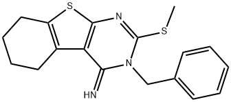 3-benzyl-2-(methylsulfanyl)-5,6,7,8-tetrahydro[1]benzothieno[2,3-d]pyrimidin-4(3H)-imine 结构式