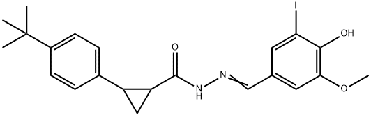 2-(4-tert-butylphenyl)-N'-(4-hydroxy-3-iodo-5-methoxybenzylidene)cyclopropanecarbohydrazide 结构式