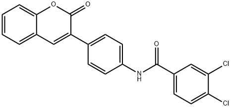 3,4-dichloro-N-[4-(2-oxo-2H-chromen-3-yl)phenyl]benzamide 结构式