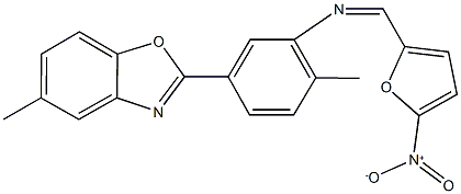 2-{3-[({5-nitro-2-furyl}methylene)amino]-4-methylphenyl}-5-methyl-1,3-benzoxazole 结构式