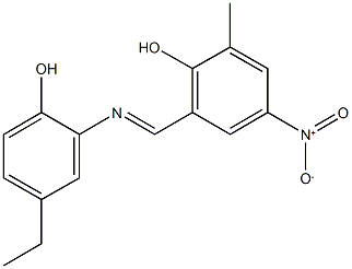 2-{[(5-ethyl-2-hydroxyphenyl)imino]methyl}-4-nitro-6-methylphenol 结构式