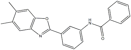 N-[3-(5,6-dimethyl-1,3-benzoxazol-2-yl)phenyl]benzamide 结构式