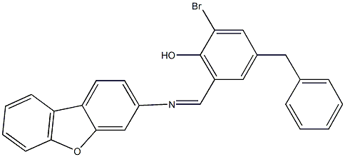 4-benzyl-2-bromo-6-[(dibenzo[b,d]furan-3-ylimino)methyl]phenol 结构式