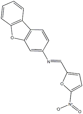 N-[(5-nitro-2-furyl)methylene]dibenzo[b,d]furan-3-amine 结构式