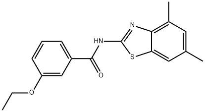 N-(4,6-dimethyl-1,3-benzothiazol-2-yl)-3-ethoxybenzamide 结构式