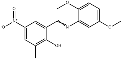 2-{[(2,5-dimethoxyphenyl)imino]methyl}-4-nitro-6-methylphenol 结构式