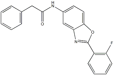 N-[2-(2-fluorophenyl)-1,3-benzoxazol-5-yl]-2-phenylacetamide 结构式