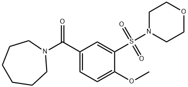 1-[4-methoxy-3-(4-morpholinylsulfonyl)benzoyl]azepane 结构式