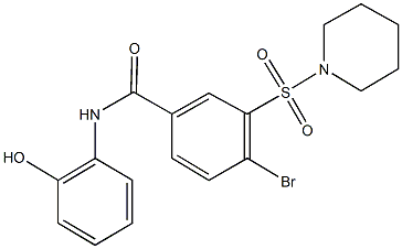 4-bromo-N-(2-hydroxyphenyl)-3-(1-piperidinylsulfonyl)benzamide 结构式