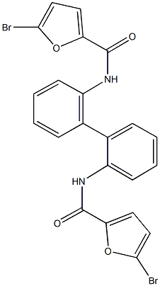 5-bromo-N-{2'-[(5-bromo-2-furoyl)amino][1,1'-biphenyl]-2-yl}-2-furamide 结构式