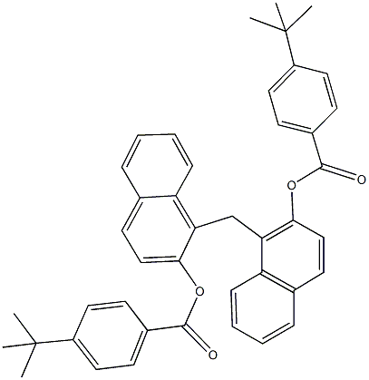 1-({2-[(4-tert-butylbenzoyl)oxy]-1-naphthyl}methyl)-2-naphthyl 4-tert-butylbenzoate 结构式