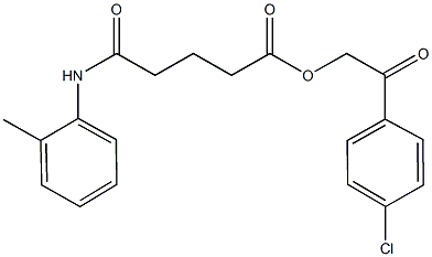 2-(4-chlorophenyl)-2-oxoethyl 5-oxo-5-(2-toluidino)pentanoate 结构式