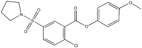 4-methoxyphenyl 2-chloro-5-(1-pyrrolidinylsulfonyl)benzoate 结构式