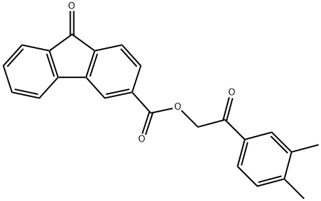 2-(3,4-dimethylphenyl)-2-oxoethyl 9-oxo-9H-fluorene-3-carboxylate 结构式