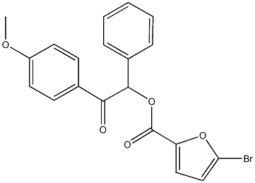 2-(4-methoxyphenyl)-2-oxo-1-phenylethyl 5-bromo-2-furoate 结构式