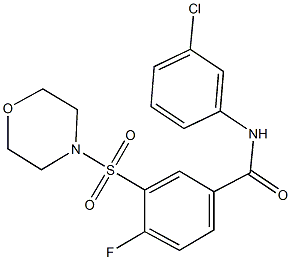 N-(3-chlorophenyl)-4-fluoro-3-(4-morpholinylsulfonyl)benzamide 结构式