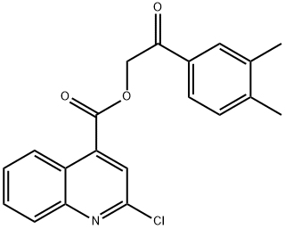 2-(3,4-dimethylphenyl)-2-oxoethyl 2-chloro-4-quinolinecarboxylate 结构式