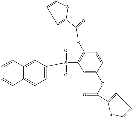 2-(2-naphthylsulfonyl)-4-[(2-thienylcarbonyl)oxy]phenyl 2-thiophenecarboxylate 结构式