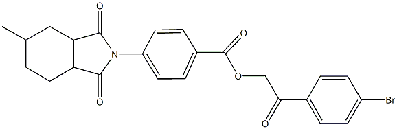 2-(4-bromophenyl)-2-oxoethyl 4-(5-methyl-1,3-dioxooctahydro-2H-isoindol-2-yl)benzoate 结构式