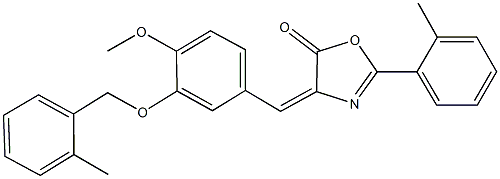4-{4-methoxy-3-[(2-methylbenzyl)oxy]benzylidene}-2-(2-methylphenyl)-1,3-oxazol-5(4H)-one 结构式