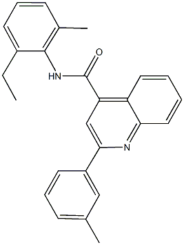 N-(2-ethyl-6-methylphenyl)-2-(3-methylphenyl)-4-quinolinecarboxamide 结构式